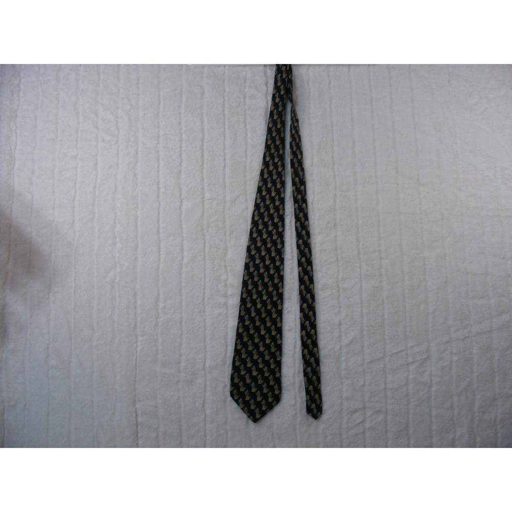 Henry Grethel Necktie Mens OS Blue Geometric Silk Excellent Made in USA Tie